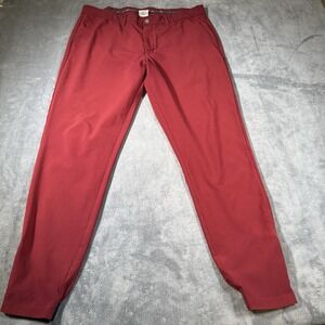 Primo Men Jogger Golf Performance Pants 36x30 Regular Maroon Red Ankle Zip